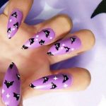 Halloween nails with bats.