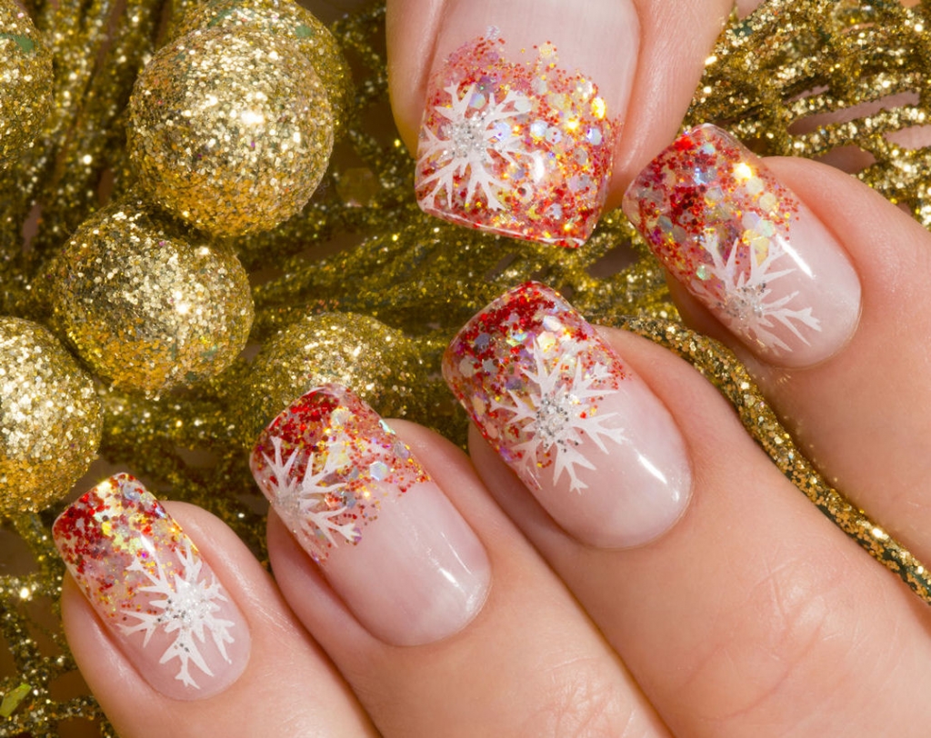 Christmas-Themed Clear Acrylic Nails - wide 7